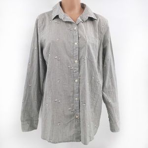 Old Navy Striped 100% Cotton Llama Print Shirt